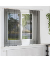 Rideaux en voile avec passe-tringles 2 pcs noir | Mobilier & Déco