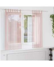Rideaux en voile avec passe-tringles 2 pcs rose clair | Mobilier & Déco