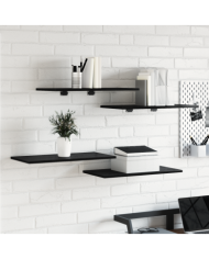 Étagères 4 pcs Chêne Noir 60x30x1.5 cm Bois reconstitué | Mobilier & Déco