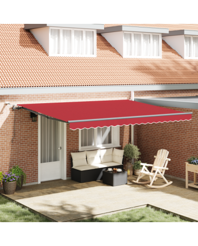 Auvent Rétractable Automatique avec LED Rouge 450x350 cm | Mobilier & Déco