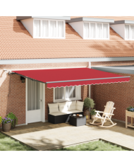 Auvent Rétractable Automatique avec LED Rouge 450x350 cm | Mobilier & Déco