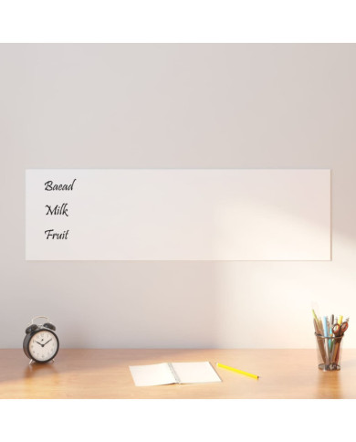 Tableau noir magnétique mural Blanc 100x30 cm Verre trempé | Mobilier & Déco