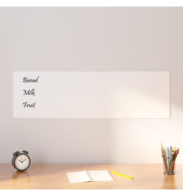 Tableau noir magnétique mural Blanc 100x30 cm Verre trempé | Mobilier & Déco