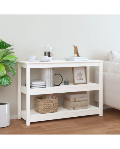 Table console Blanc 110x40x74 cm Bois massif de pin | Mobilier & Déco