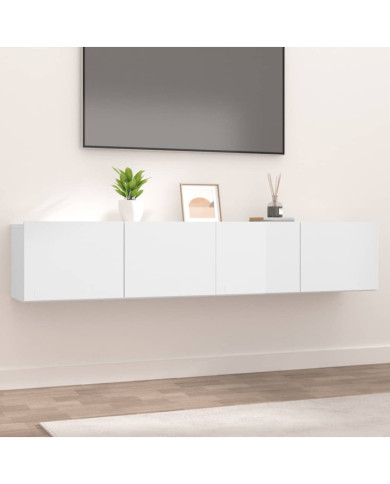 Meubles TV 2 pcs Blanc brillant 80x30x30 cm Bois d'ingénierie | Mobilier & Déco