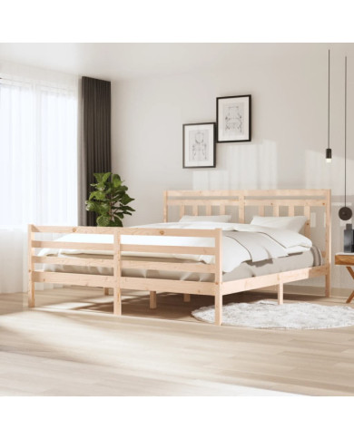Cadre de lit sans matelas bois massif | Mobilier & Déco