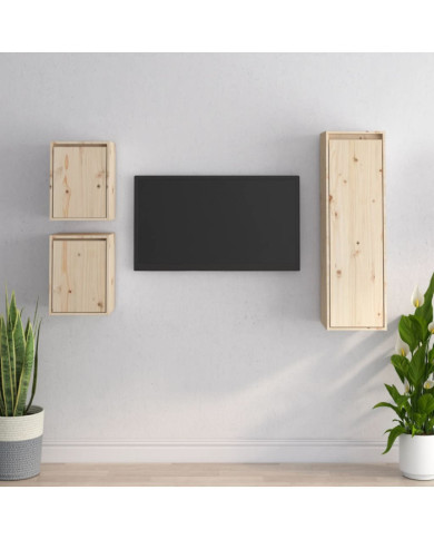 Meubles TV 3 pcs Bois massif de pin | Mobilier & Déco