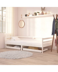 Tiroirs de lit 2 pcs Blanc Bois de pin massif | Mobilier & Déco