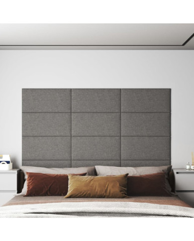 Panneaux muraux 12 pcs Gris clair 60x30 cm Tissu 2,16 m² | Mobilier & Déco
