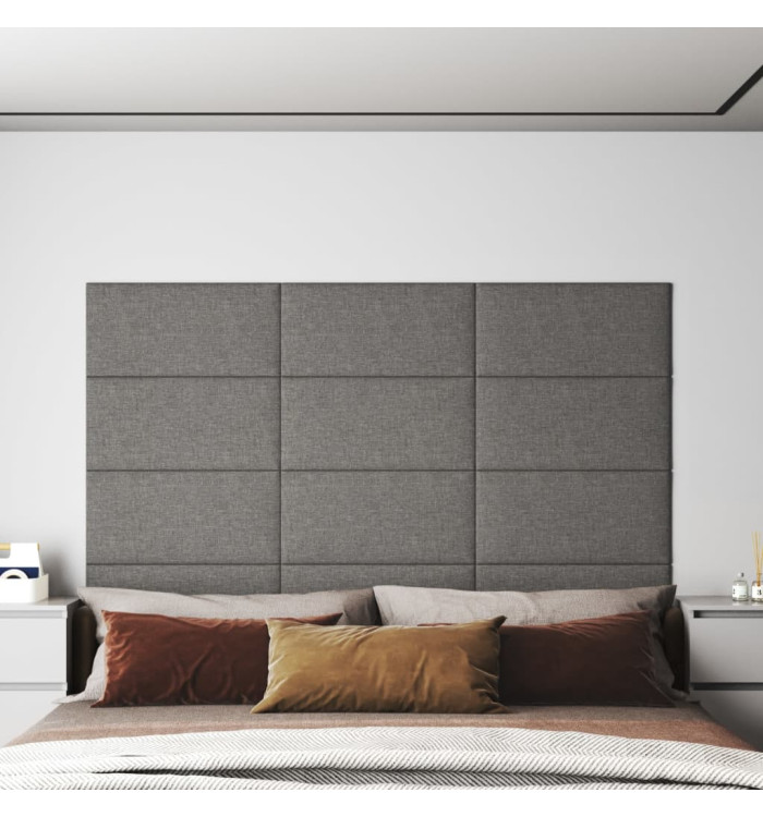 Panneaux muraux 12 pcs Gris clair 60x30 cm Tissu 2,16 m² | Mobilier & Déco