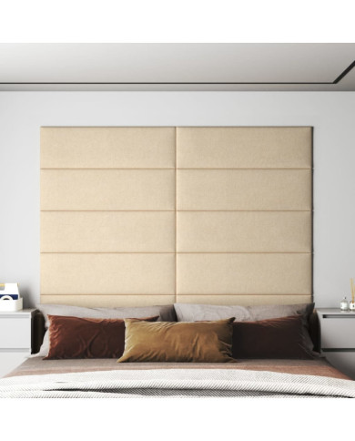 Panneaux muraux 12 pcs Crème 90x30 cm Tissu 3,24 m² | Mobilier & Déco