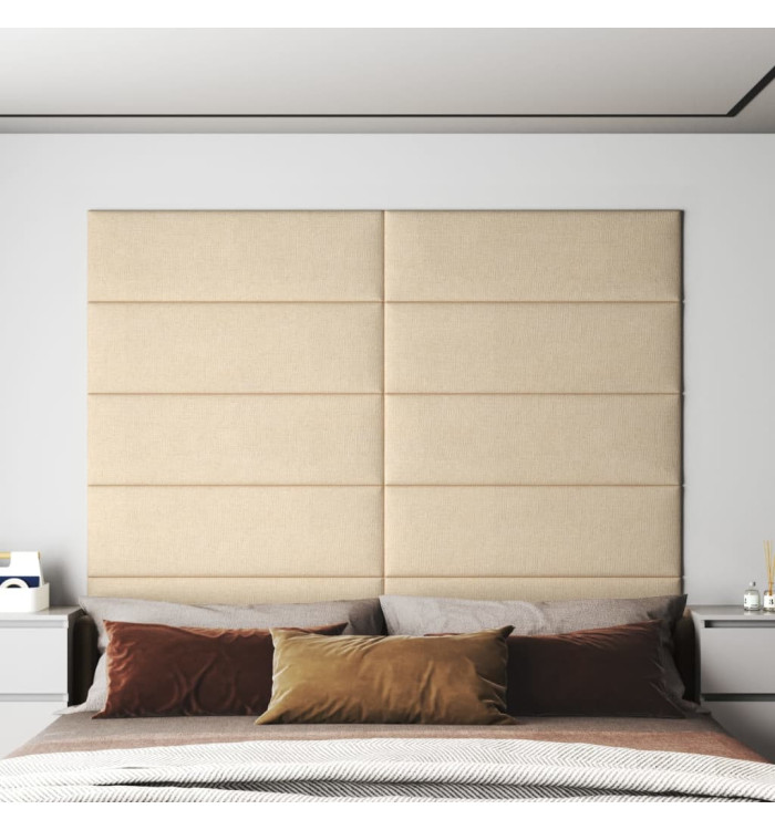 Panneaux muraux 12 pcs Crème 90x30 cm Tissu 3,24 m² | Mobilier & Déco