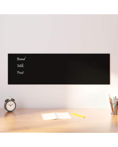 Tableau noir magnétique mural Noir 100x30 cm Verre trempé | Mobilier & Déco