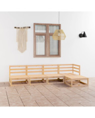 Salon de jardin 5 pcs Bois de pin massif | Mobilier & Déco