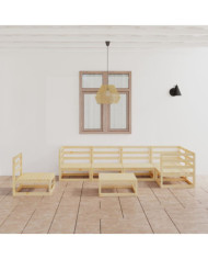 Salon de jardin 7 pcs Bois de pin massif | Mobilier & Déco