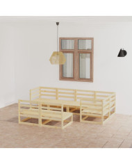 Salon de jardin 7 pcs bois de pin massif | Mobilier & Déco