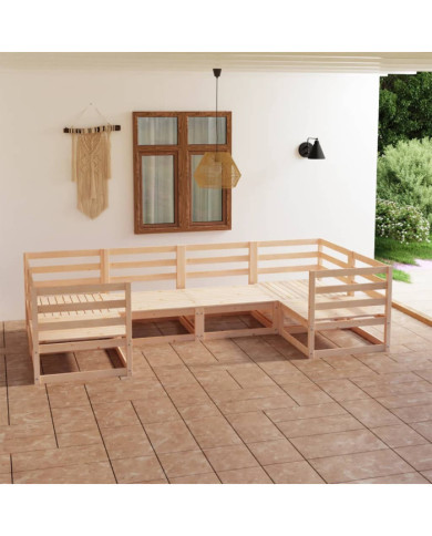 Salon de jardin 6 pcs Bois de pin massif | Mobilier & Déco
