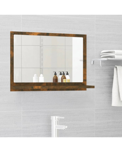 Miroir de bain Chêne fumé 60x10,5x37 cm Bois d'ingénierie | Mobilier & Déco