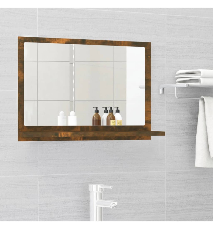 Miroir de bain Chêne fumé 60x10,5x37 cm Bois d'ingénierie | Mobilier & Déco