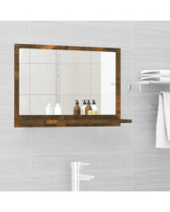 Miroir de bain Chêne fumé 60x10,5x37 cm Bois d'ingénierie | Mobilier & Déco
