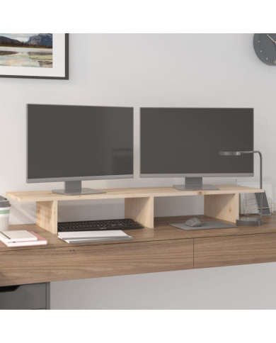 Support pour moniteur 100x27x15 cm Bois de pin solide | Mobilier & Déco