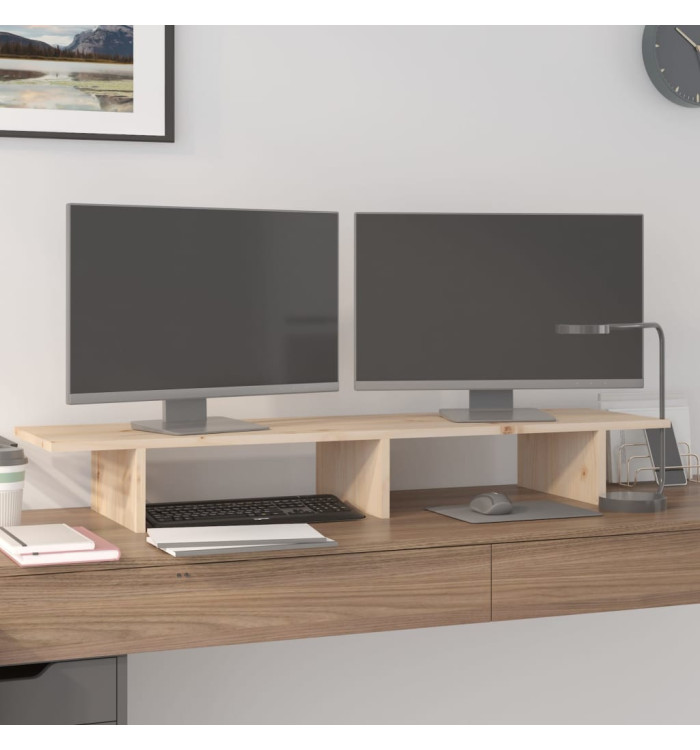 Support pour moniteur 100x27x15 cm Bois de pin solide | Mobilier & Déco
