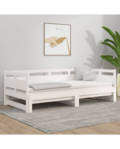 Lit coulissant sans matelas blanc 2x(80x200)cm | Mobilier & Déco