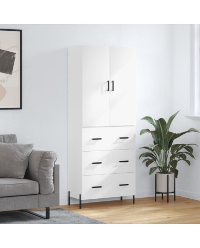 Buffet haut Blanc 69,5x34x180 cm Bois d'ingénierie | Mobilier & Déco