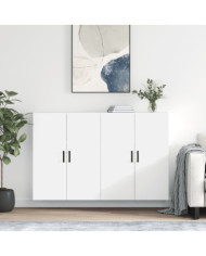 Armoires murales 2 pcs blanc 69,5x34x90 cm | Mobilier & Déco