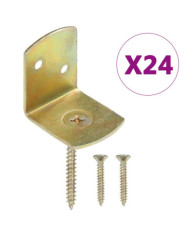 Supports de panneau de clôture 24pcs Forme en L Métal galvanisé | Mobilier & Déco