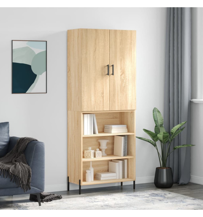 Buffet haut Chêne sonoma 69,5x34x180 cm Bois d'ingénierie | Mobilier & Déco