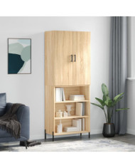 Buffet haut Chêne sonoma 69,5x34x180 cm Bois d'ingénierie | Mobilier & Déco