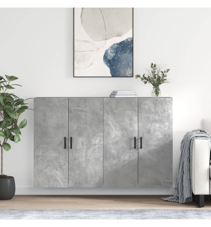 Armoires murales 2 pcs gris béton 69,5x34x90 cm | Mobilier & Déco