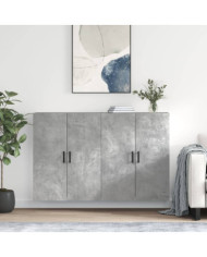 Armoires murales 2 pcs gris béton 69,5x34x90 cm | Mobilier & Déco