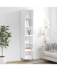 Buffet haut Blanc brillant 34,5x32,5x180 cm Bois d'ingénierie | Mobilier & Déco
