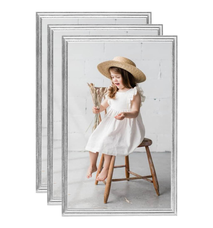 Collage de cadres photo 3 pcs de table Argenté 10x15 cm MDF | Mobilier & Déco