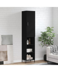 Buffet haut Noir 34,5x34x180 cm Bois d'ingénierie | Mobilier & Déco