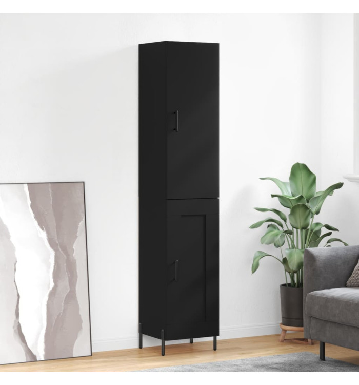 Buffet haut Noir 34,5x34x180 cm Bois d'ingénierie | Mobilier & Déco