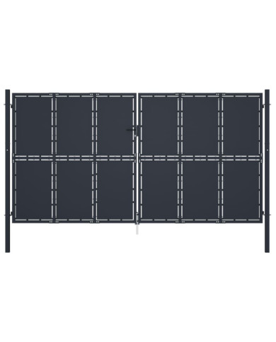 Portail de jardin Acier 400 x 200 cm Anthracite | Mobilier & Déco