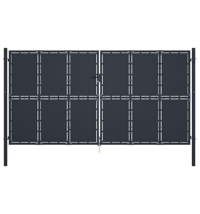 Portail de jardin Acier 400 x 200 cm Anthracite | Mobilier & Déco