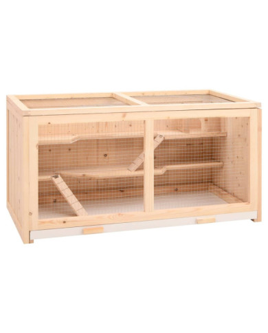 Cage à hamster 104x52x54 cm bois massif de sapin | Mobilier & Déco