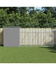 Poulailler avec cour gris clair 165x863x181 cm acier galvanisé | Mobilier & Déco
