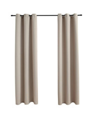Rideaux occultants avec anneaux 2 pièces Beige 97x160 cm Tissu | Mobilier & Déco