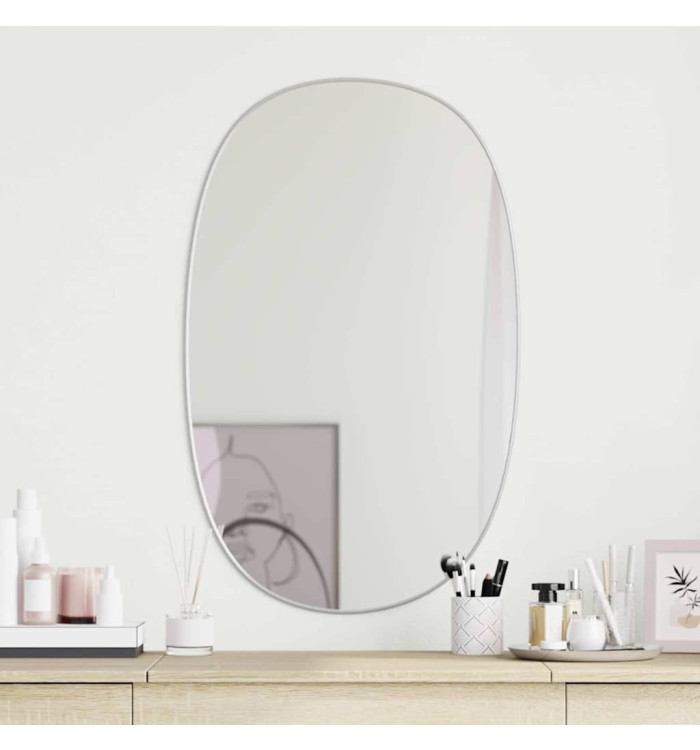 Miroir mural Argenté 80x50 cm | Mobilier & Déco