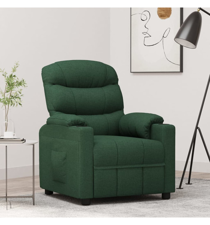 Fauteuil inclinable Vert foncé Tissu | Mobilier & Déco