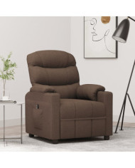 Fauteuil inclinable électrique Marron Tissu | Mobilier & Déco