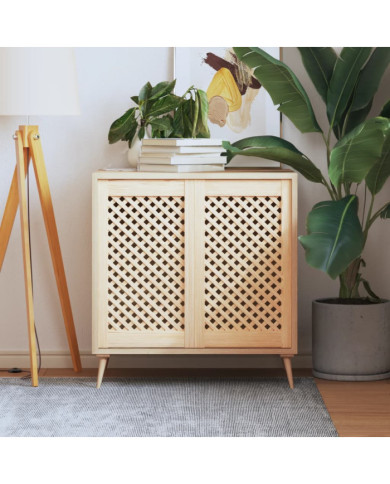 Portes d'armoires en treillis 2 pcs 39,5x69 cm pin massif | Mobilier & Déco