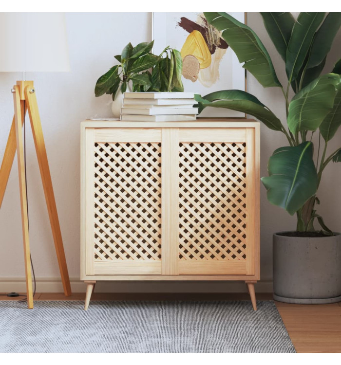 Portes d'armoires en treillis 2 pcs 39,5x69 cm pin massif | Mobilier & Déco
