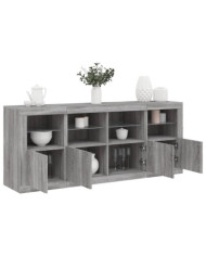 Buffet avec lumières LED sonoma gris 163x37x67 cm | Mobilier & Déco