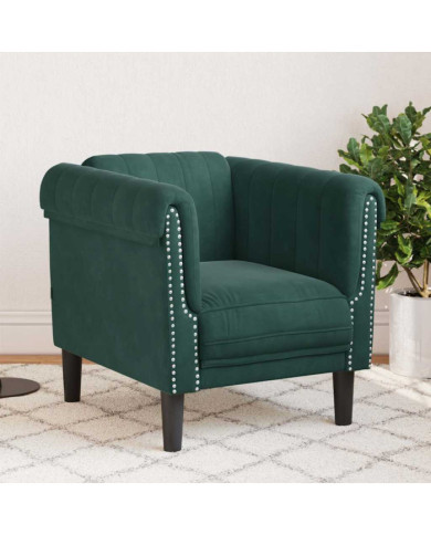 Fauteuil vert foncé velours | Mobilier & Déco